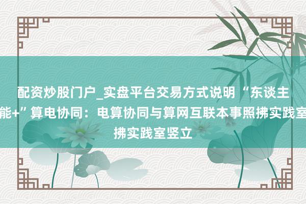 配资炒股门户_实盘平台交易方式说明 “东谈主工智能+”算电协同：电算协同与算网互联本事照拂实践室竖立